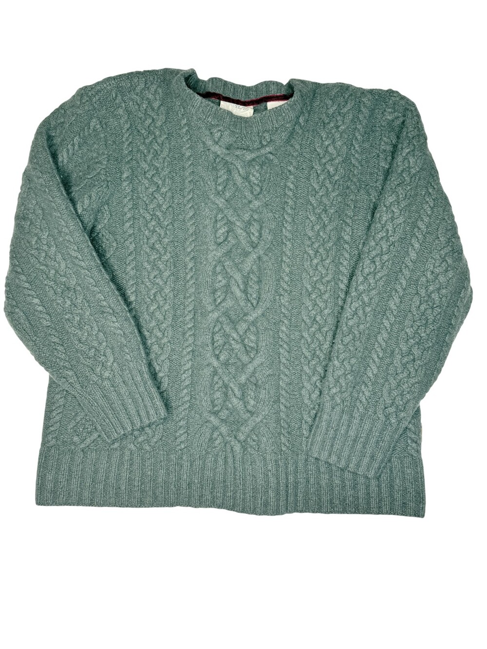 Timberland Vintage Y2K Men’s XL Cable Knit Sweater Lambswool Cashmere Green